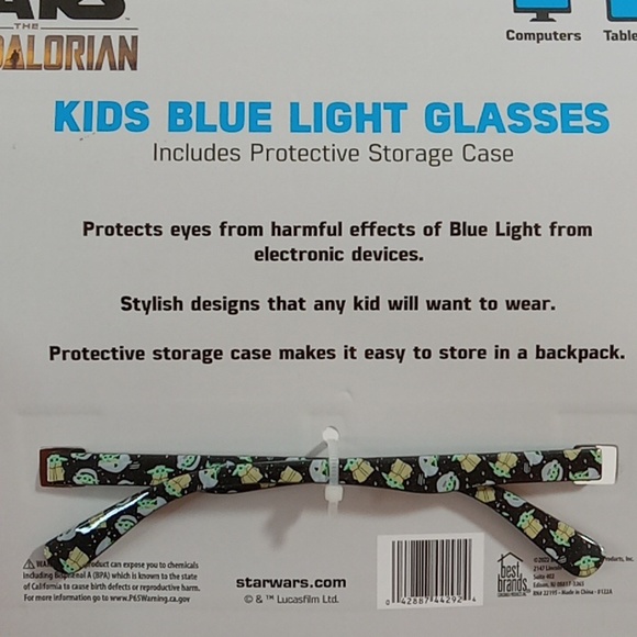 Star Wars Mandalorian Kids Blue Light Blocker Glasses Moss Green Color N… - Picture 8 of 9